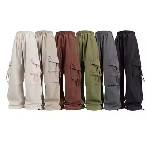 Women Cargo Pants Fashion Loose Comfortable Breathable Lightweight Multiple Pockets Cargo Long Pants