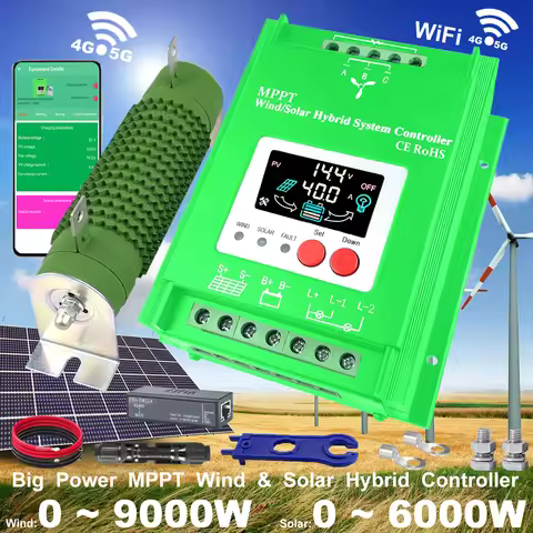 4000w 6kw Wind Turbine 3000W Solar Panel Wind Solar Hybrid System MPPT Charge Controller With Dump L