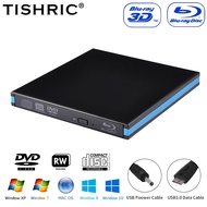 เครื่องเล่นที่อ่านแผ่นบลูเรย์แล็ปท็อป Titric USB 3.0 CD DVD อ่านเครื่องเขียนไดรฟ์ภายนอกสำหรับ Windows แล็ปท็อปแมคบุ๊คเดสก์ท็อป