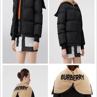 BURBERRY英國黑色連帽鵝絨外套XS