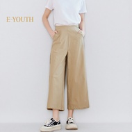 Eyouth 1062 Women High Waist Wide Cropped Trousers
