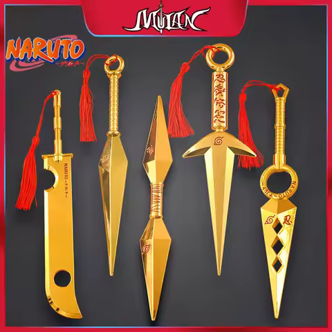 5.5inch Game Naruto Kunai Tricolor with Red Tassel Metal Craft Model Collectible Anime Naruto Prop C