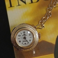 vintage jewelry 古董 霧金球型機械錶 項鍊