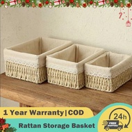 Handmade Rattan Storage Basket Desktop Weaving Storage Basket Nordic Rattan Storage Basket
