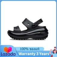 ของแท้พิเศษ Crocs Classic Mega Crush Clog Black Shoes Non - Slip Thick Sole Beach Sandals 207989 - 0
