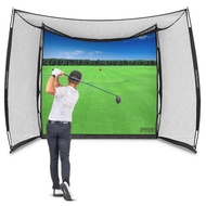 GoSports Range Cage 10 ft x 8 ft Golf Practice Hitting Net with Impact Screen - Driving Range or Sim