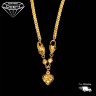 SMS DEEN V-Chain, ±2.5 - 4.0GM - Gold 916 Emas - Rantai Leher-V