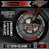 SUZUKI GSX R Rim Cutting Sticker - Motorcycle Rim Cutting Sticker List Accessories GSX R 150 Rim Tri