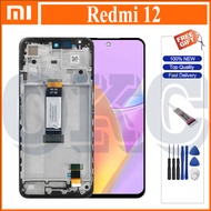 Original Xiaomi Redmi 12 LCD with Frame Display Touch Screen Digitizer Full Set Assembly 23053RN02A LCD Replacement Parts