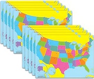10 PACK PosterMat Pals™, Space Savers, 13" x 9.5", Smart Poly™, US Map 95303