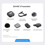 DJI ไมค์3ไมโครโฟนไร้สาย1TX + 2TX 1RX + 1RX + CC ชุดสำหรับการสัมภาษณ์ Vlog แบบสด