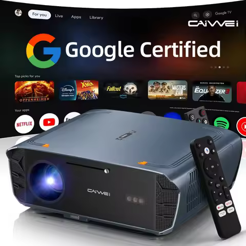 CAIWEI S7+ Android 14 Projector for movies 4k Full HD 1080P 3500 ANSI Google Certified Video Home Th