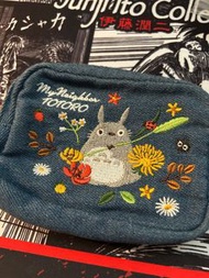 吉卜力 龍貓刺繡牛仔布零錢包