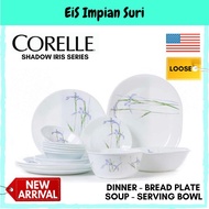 Corelle Loose Shadow Iris (Dinner/Luncheon/Bread/Serving/Oval Plate) / (Saucer/Noodle/Soup/Rice/Ramekin Bowl) / Mug