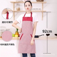 Cotton Linen Halter Apron Gift Household Kitchen Restaurant Polyester Cotton Stripes Work Printing P