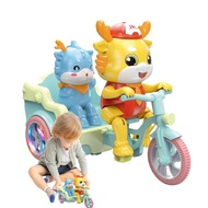 Light Up Dragon Toy Electric Trike Toys Mini Basikal Mainan Basikal Beca Elektrik Muzik Dengan Muzik &amp; Cahaya Mainan Basikal Beca Mini Kartun Mainan Menari Muzik Interaktif Kanak-kanak Untuk wondeful