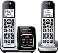 Panasonic Expandable Cordless Phone System, Bluetooth Pairing for Wireless Headphones and Hearing Aids, Smart Call Block, Bilingual Talking Caller ID, 2 Handsets - KX-TGD892S, Silver/Black