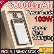 SG【READY STOCK】100W Super Fast Charging Power Bank 2 in 1 30000mAh Powerbank LED Light Digital Display Powerbank 2024