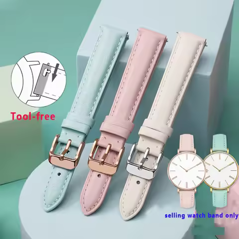 14mm 16mm 18mm 20mm cowhide Plain Watchband for Casio Fossil Citizen Watch Strap DW Ladies Bracelet 