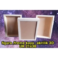 Picture frame 3D wooden frame/ A4 size 21x30 + acrylic glass