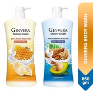 Ginvera Body Wash Shower Cream Almond Milk Avocado Bird Nest Royal Jelly, 850g