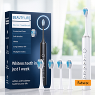 FUTUREX - 聲波電動牙刷｜附4個刷頭｜6種模式、42,000次震動、USB充電、IPX7防水