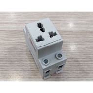 Electrical outlet with aptomat rail for electrical cabinets, AC30-124 aluminum DIN rail.