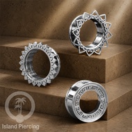 Silver Stainless Steel Plug Piercing Earrings, Ear Piercing tunnel, many variations and sizes