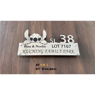 Stitch 史迪奇定制门牌Cartoon House Number Plate Stainless Steel Rumah Nombor Papan