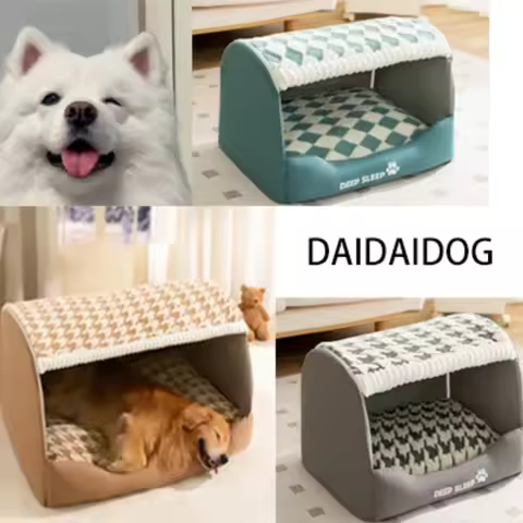 New Autumn and Winter Dog Thousand Birds Check Large Dog Golden Retriever Big Deep Sleep Cat Kennel 