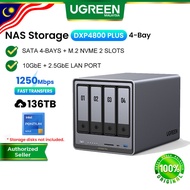 UGREEN NASync DXP4800 Plus 136TB NAS Cloud Data File Storage Backup SATA 4-Bay M.2 NVMe SSD Hard Dri