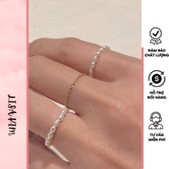 Children's rice grain pearl ring, size 2.5 mm, white