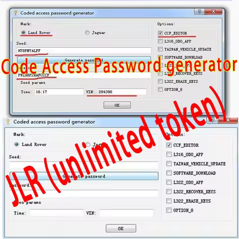JLR Code Access Password Generator (unlimited token) FOR (1PC)