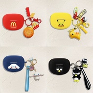 For Bose Ultra Open Earbuds Case Cartoon Burger Keychain Pendant Cute Crayon Shin-chan Silicone Soft Case Bose Ultra Open Earbuds Shockproof Shell Protective Cover