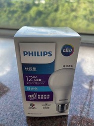 飛利浦 E27 12W 白色，螺絲頭LED