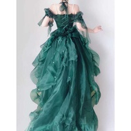 Green Flower Wedding Dress lolita Dress lolita Dress op Dress lolita Heavy Industry Trailing Puffy P