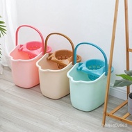 ST/💥Thickened Mop Bucket with Wheels Household Manual Squeeze Bucket Pressure Mop Bucket Mop Plastic Rotating Twist Mop