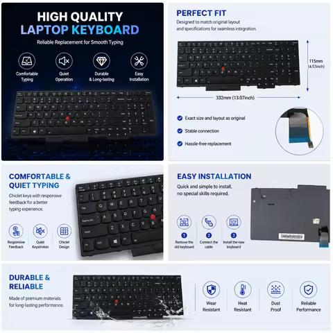 For Lenovo ThinkPad P52 P53 P53s P72 P73 Backlit Keyboard w/ Pointer