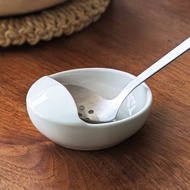 日本霜山 簡約風陶瓷湯勺架/置杓碗