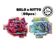 【50pcs】BELO / HITTO Centre Mint and Chocolate Gula Chewy Candy 50pcs/165g（Halal）
