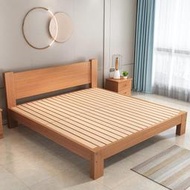 全櫸木實木床簡約1.8雙人單人床1.5用北歐榻榻米簡易床架