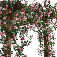 [Artificial Rose Plant Vine] 1pc. 1.8 meters/5.9 feet long artificial rose plant vine, Ogres tea bag
