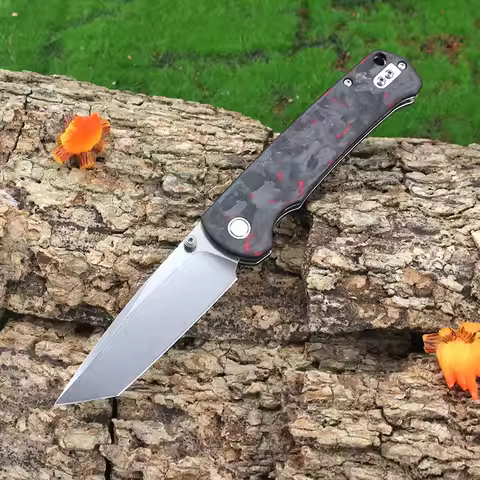 2025 New 14C28N Steel Tactical Folding Knife Outdoor Survival Pocket Self-defense Knives Carbon fibe