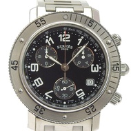 นาฬิกา Hermes Clipper รุ่น CL2.910 ตัวเรือนสแตนเลสสตีล ระบบควอตซ์ ฟังก์ชั่นโครโนกราฟ หน้าปัดสีดำ สำห