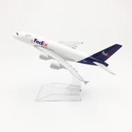 [16cm] FedEx A380 Airplane Model (Aircraft Metal Model) Made Of Steel With Base Toys Collectibles En