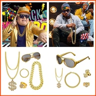 WIT Hip Hop Costume Kit Dollar Sign Pendant Necklace Hat Dollar Rings Sunglasses