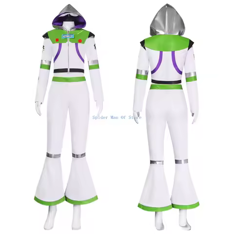Movie Woman Buzz Cosplay Costume Lightyear White Jumpsuit Halloween Carnival Cosplay Buzz Customized