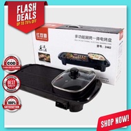 High quality Original 2in1 Electric Samgyupsal Hot Pot Oven Non-stick Electric Grill Baking Flat Pan