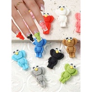 AC.857 Thai Shop Retail 1 Piece Random Color Nail Resin Cartoon Shape Monster