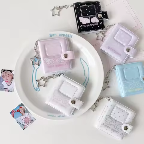 Y2K Fashion Kpop Angel Wings 2-inch Photo Card Holder Cute Girls Idol Photo Storage Album Bag Decora